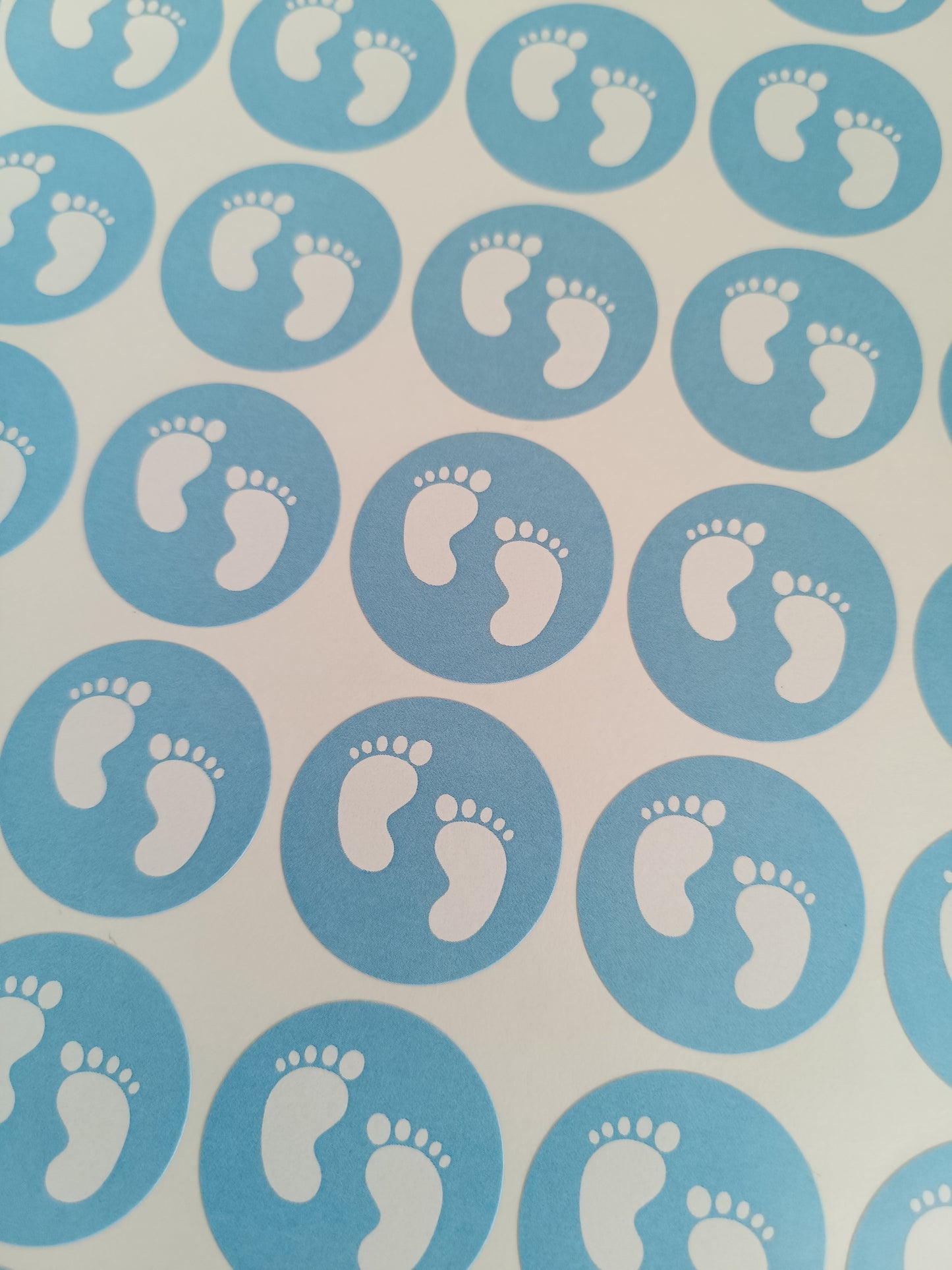 Blue Baby Footprint Stickers | Various Sizes | Baby Shower Party Stickers | Baby Shower Stickers