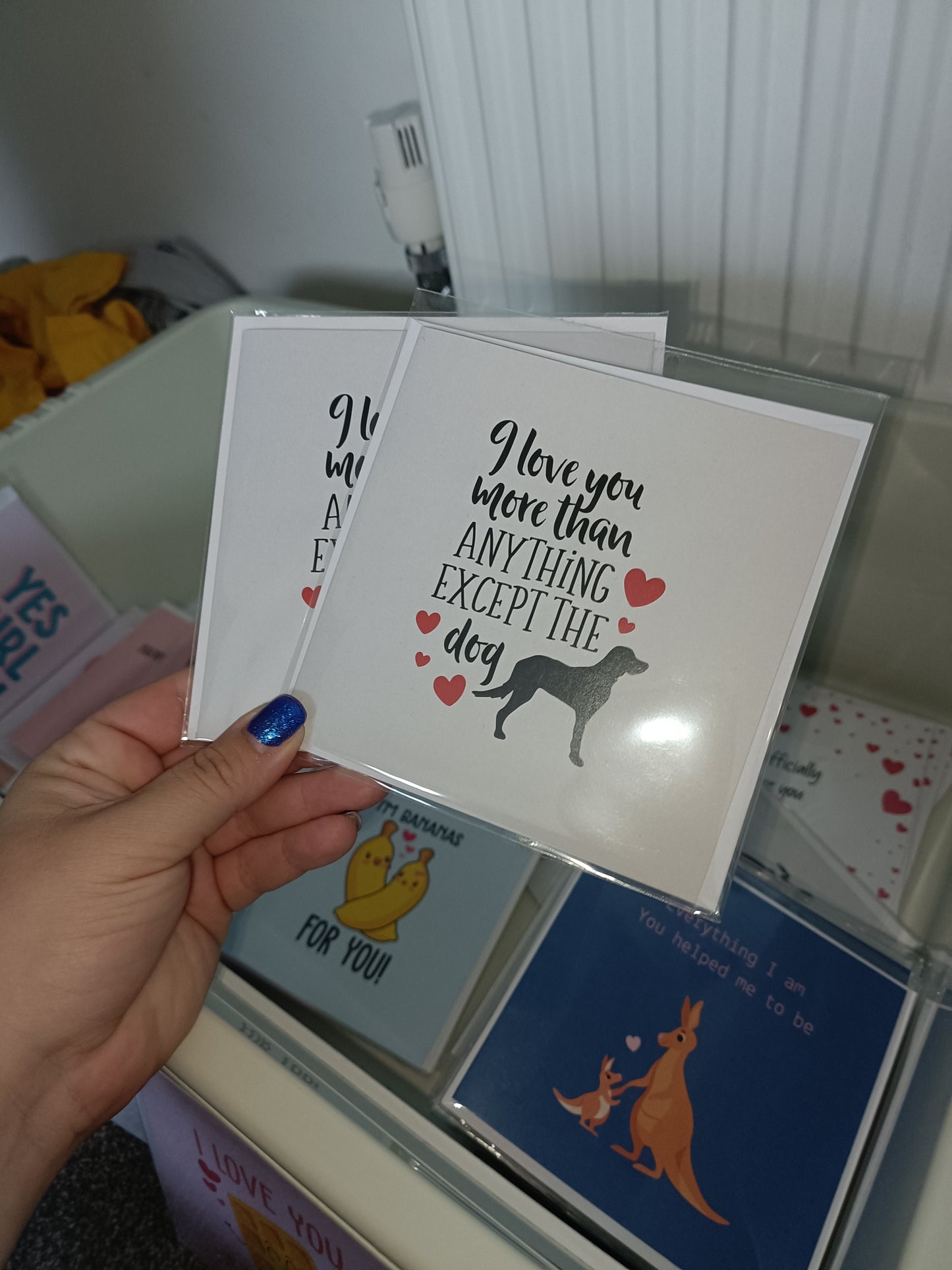 Valentines Card | Anniversary Card | I Love You More Than Anything Except The Dog | Couples Card