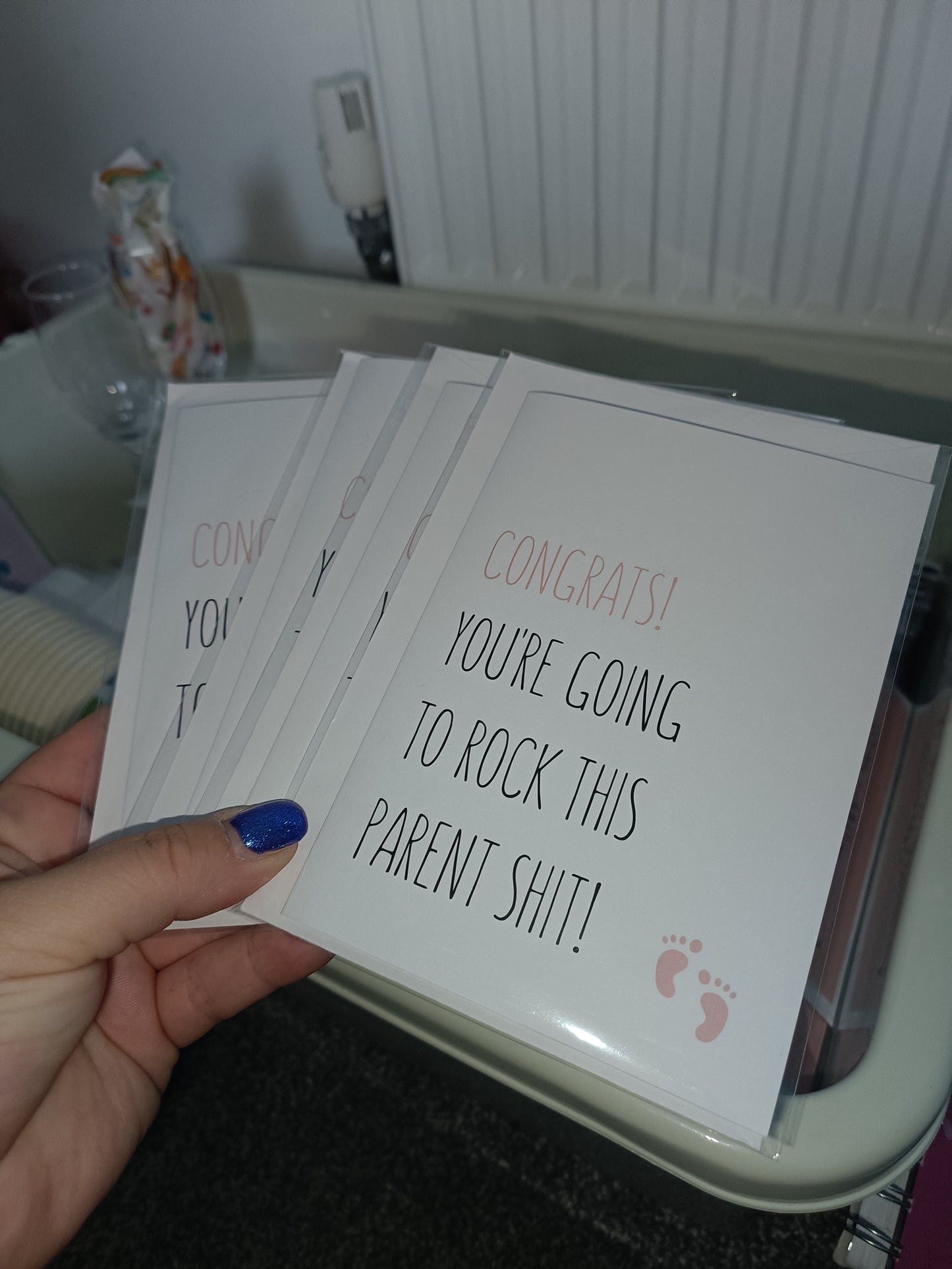 Baby Shower Card | Congrats, You're Going To Rock This Parent Shit | New Baby Card
