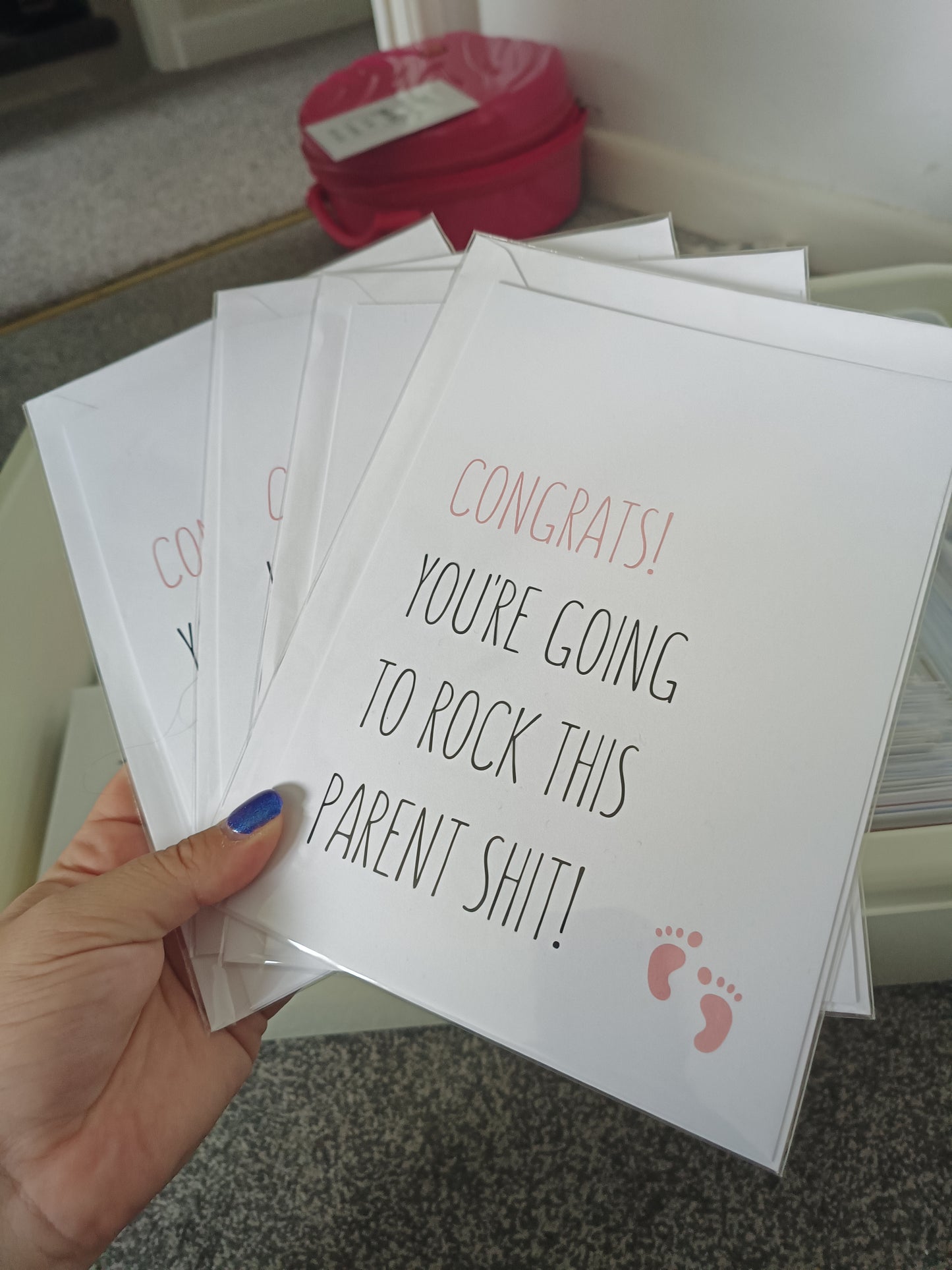 Baby Shower Card | Congrats, You're Going To Rock This Parent Shit | New Baby Card