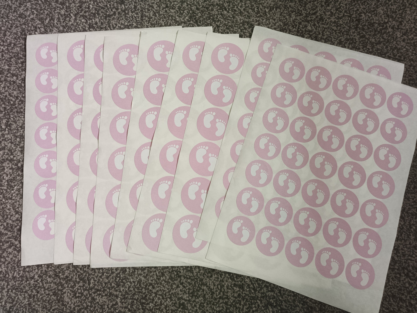 Pink Baby Footprint Stickers | Various Sizes | Baby Shower Party Stickers | Baby Shower Stickers