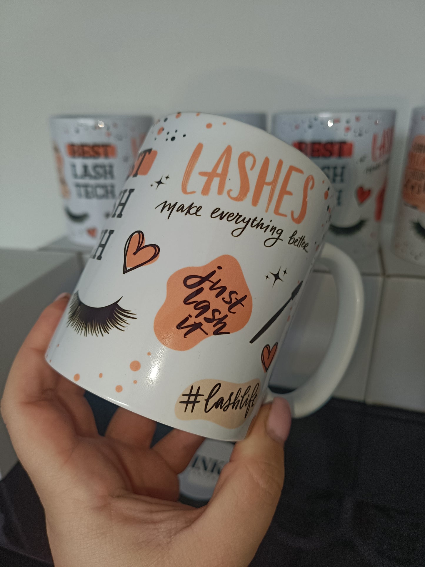 SALE - Orange/Peach Best Lash Tech Mug | Eyelash Quote Mug | Gift Idea