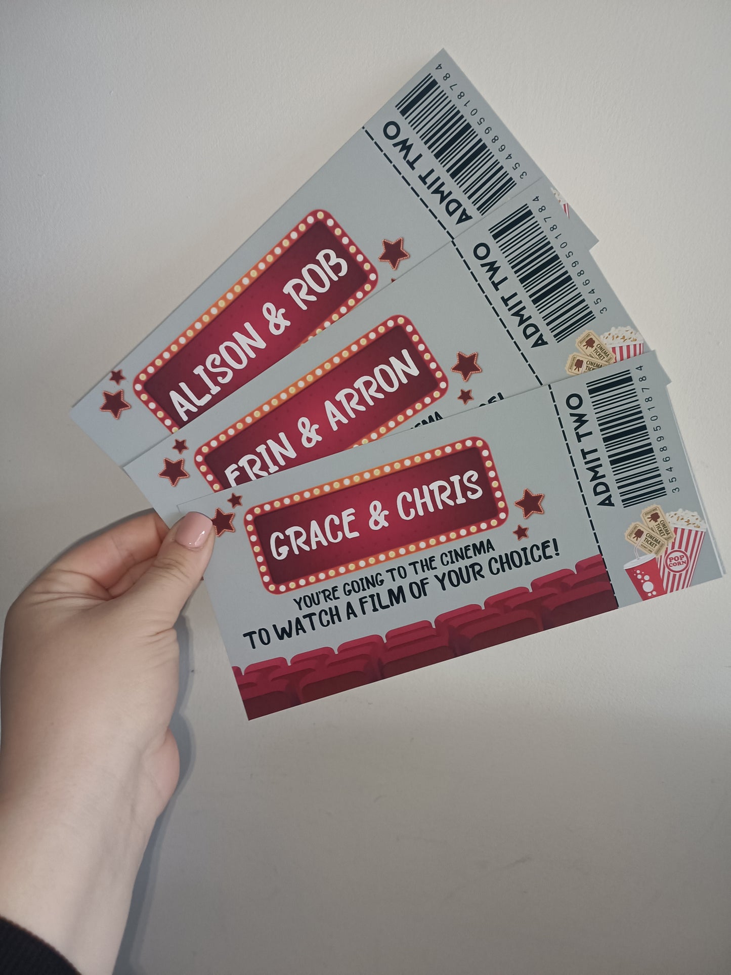 Surprise Ticket Print | Personalised Cinema Ticket Pass Voucher Membership | Gift Idea