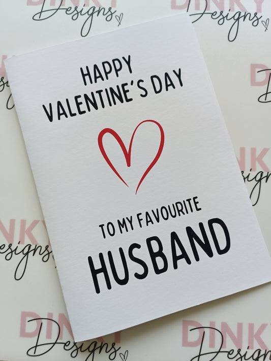A5 Favourite Husband Card | Valentine's Day Card | SALE ITEM