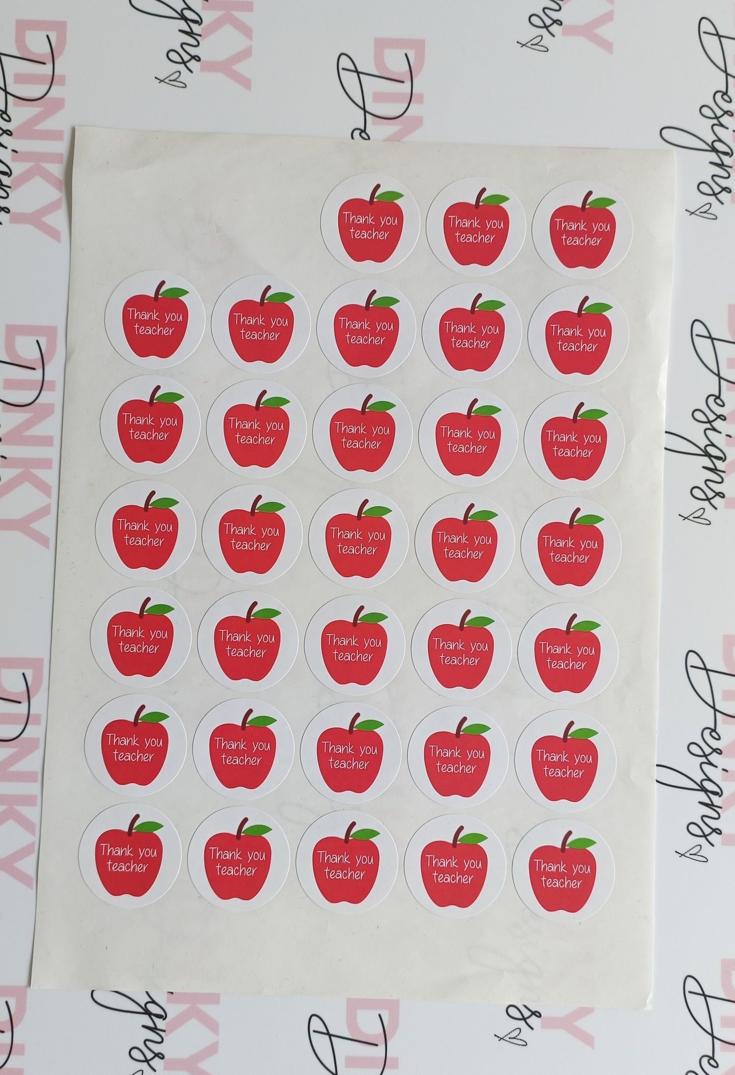 33 x Thank You Teacher Stickers | 35mm | SALE ITEM