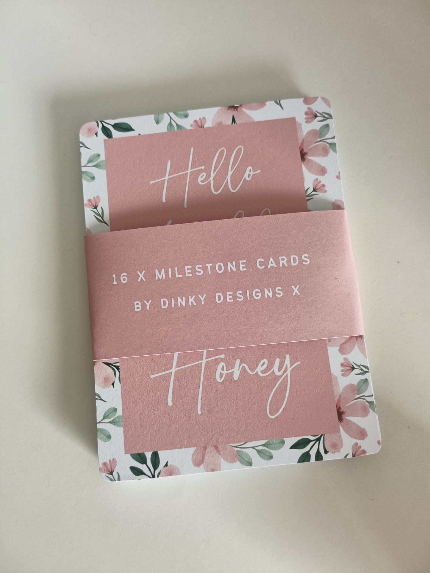 Milestone Cards | A6 Baby Milestone Cards | Pink Floral Theme | New Baby Gift Idea