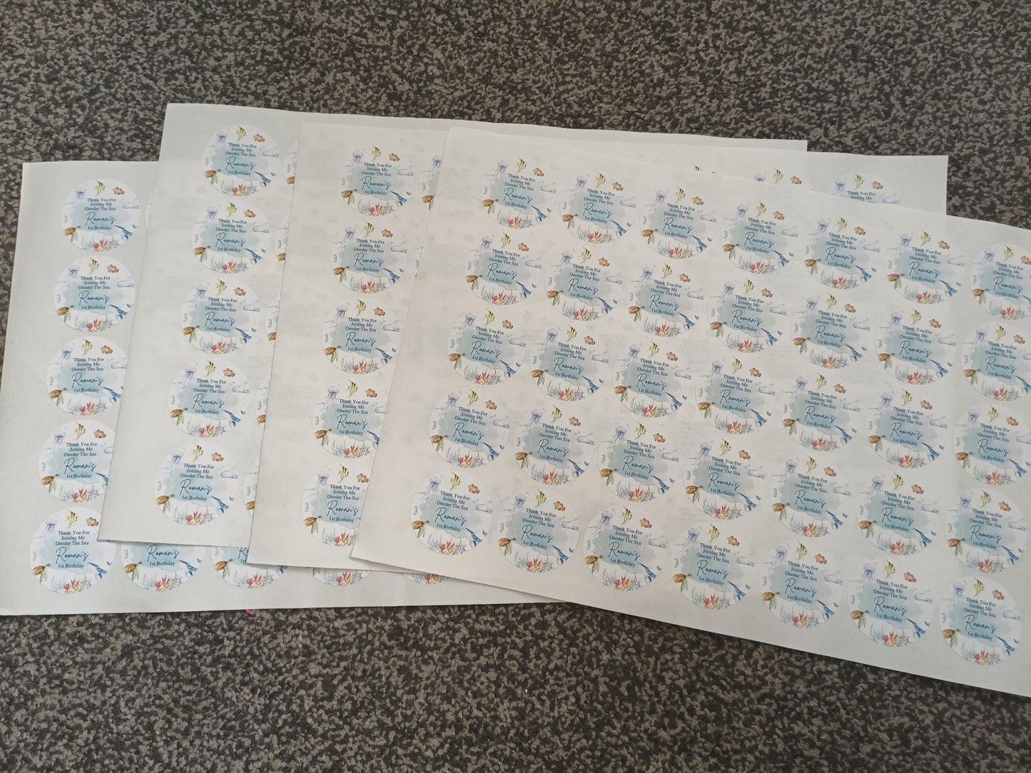 SALE - 35mm Under The Sea Stickers | Party Bag Stickers | Roman's 1st Birthday