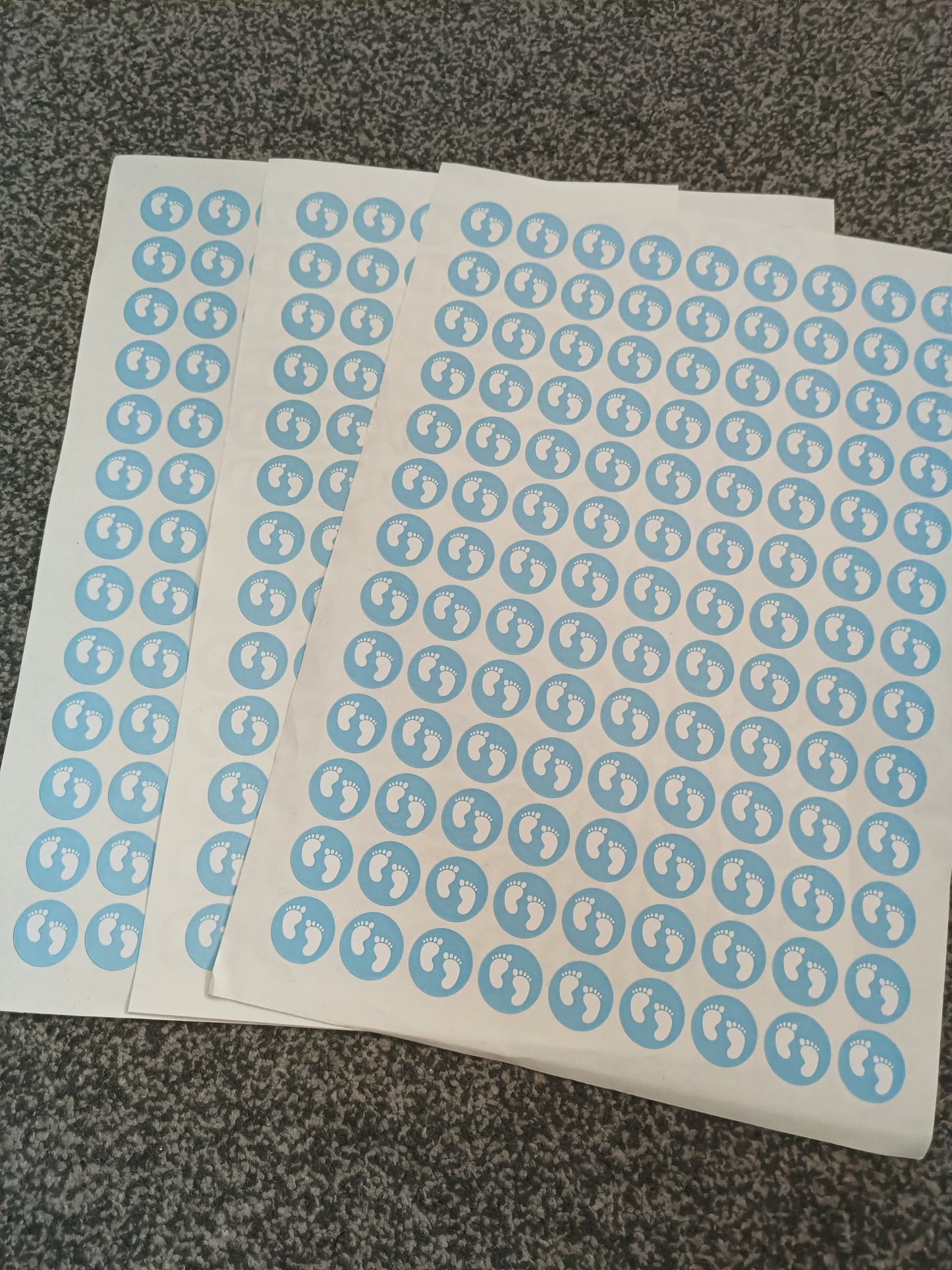 Blue Baby Footprint Stickers | Various Sizes | Baby Shower Party Stickers | Baby Shower Stickers