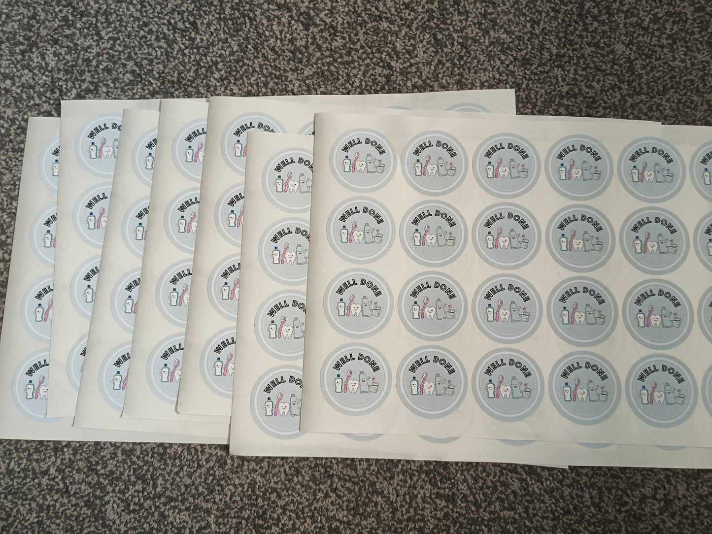 Dentist Stickers | Sticker Sheet 45mm Circles | Well Done Stickers | Circle Stickers | Sticker Sheet | Dental Stickers