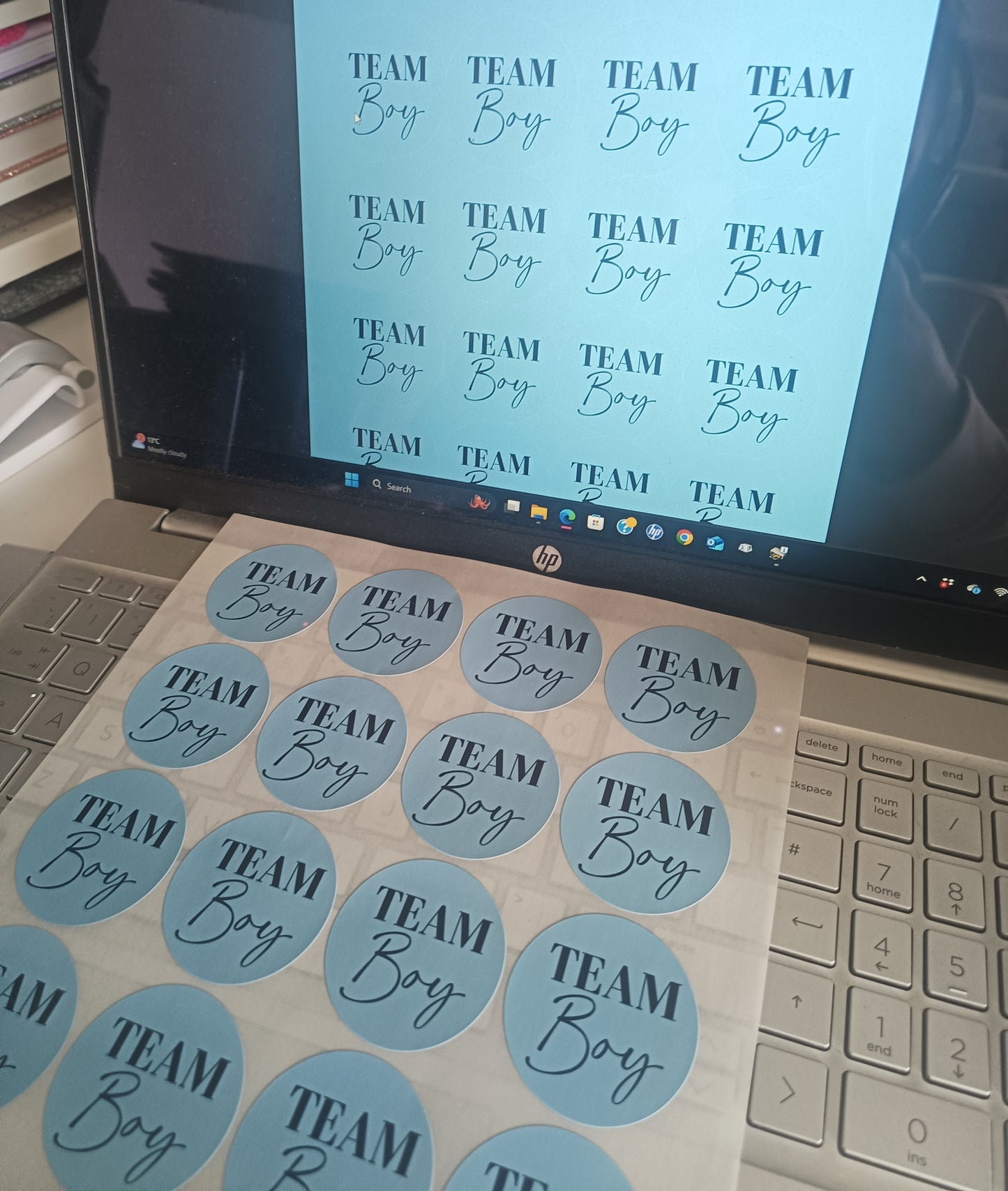 Baby Shower Stickers | Pink Team Girl - Blue Team Boy Party Stickers | Baby Shower Labels