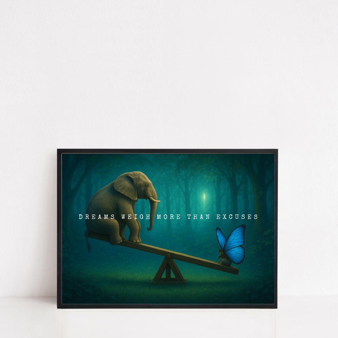 Quote Print | Dreams Weigh More Than Excuses | Motivational Inspirational Print