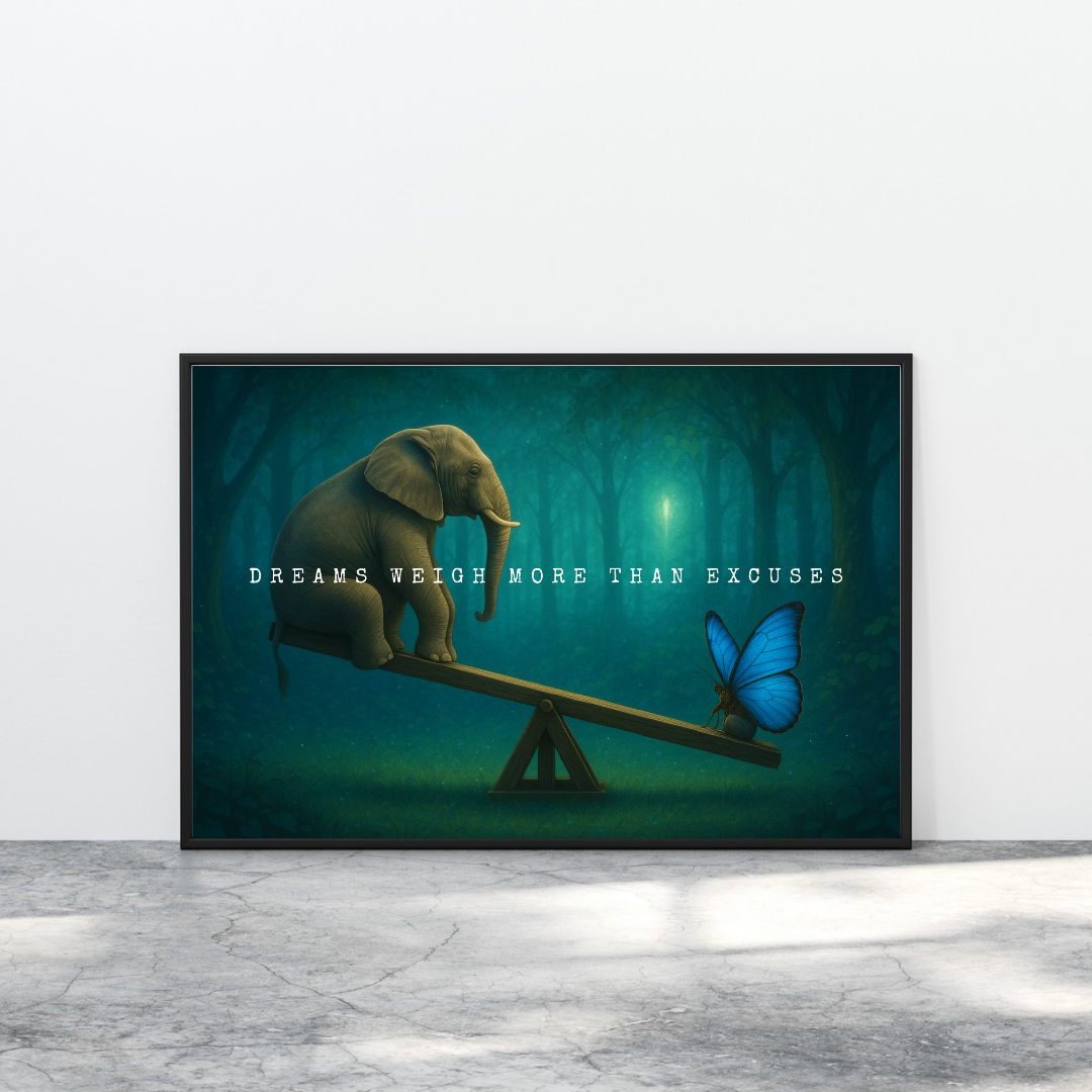 Quote Print | Dreams Weigh More Than Excuses | Motivational Inspirational Print