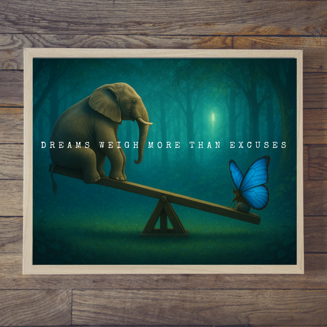 Quote Print | Dreams Weigh More Than Excuses | Motivational Inspirational Print