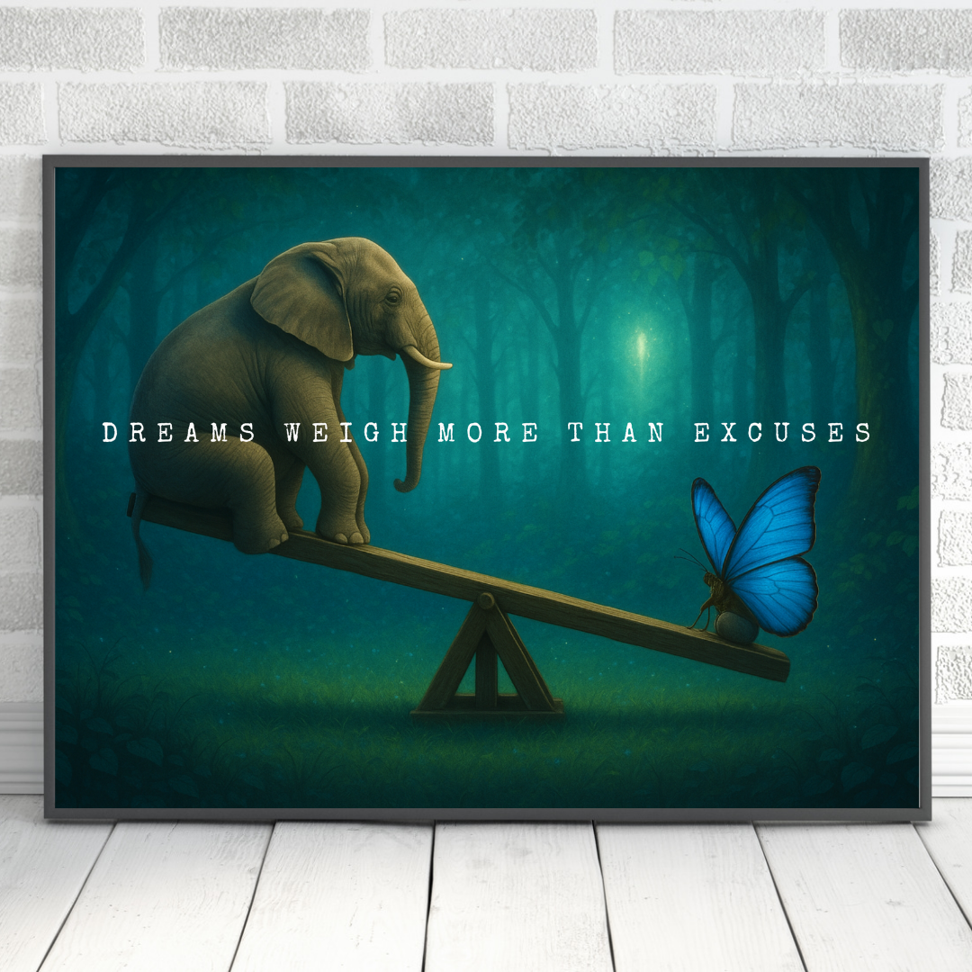 Quote Print | Dreams Weigh More Than Excuses | Motivational Inspirational Print
