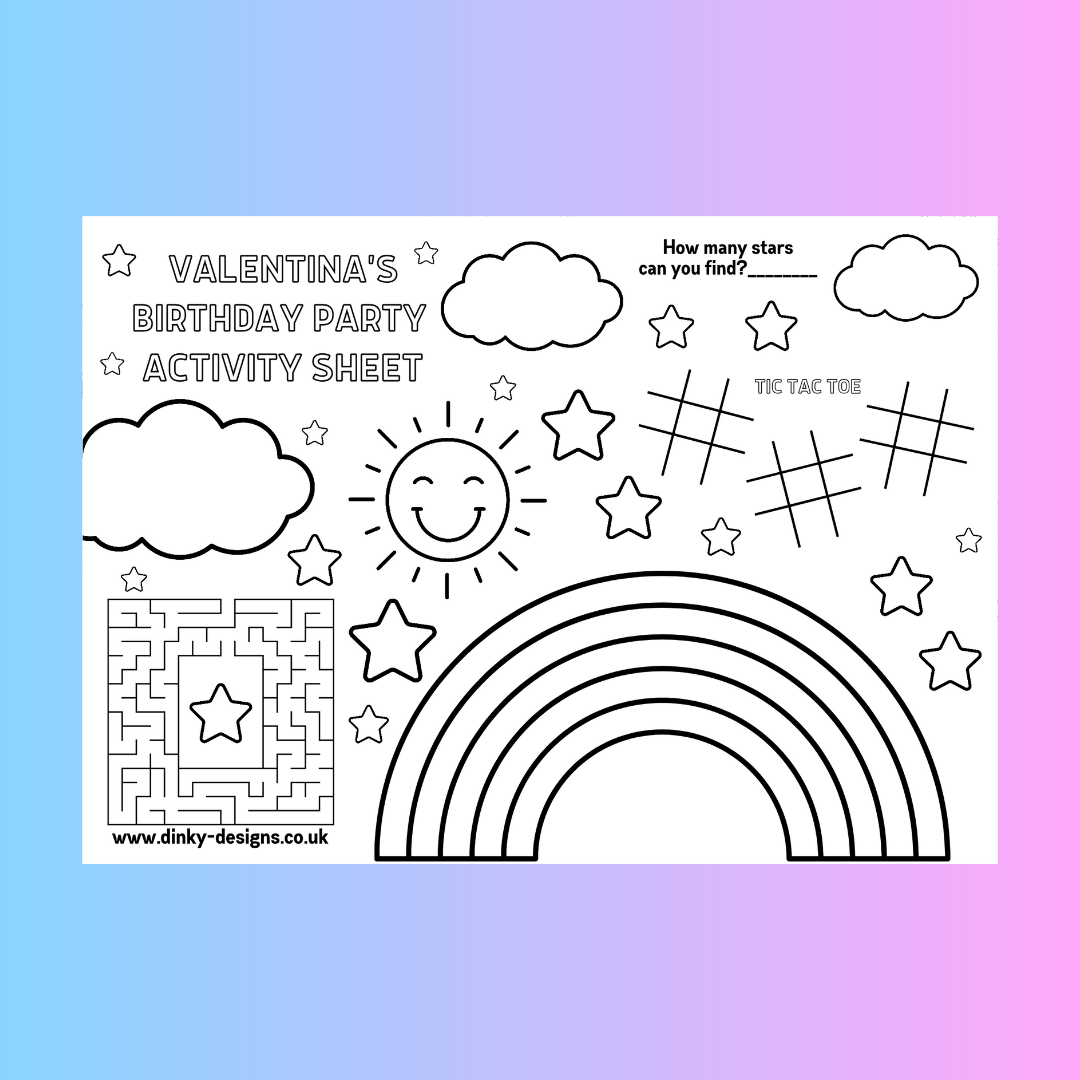 A4 Colouring Activity Sheets Personalised Rainbow Activity Sheets a4-colouring-activity-sheets-personalised-rainbow-activity-sheets