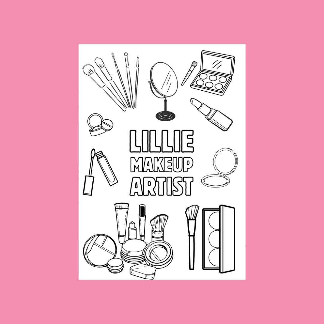 A6 Colouring Sheets | Personalised Makeup Artist Colouring Sheets | Salon Supplies