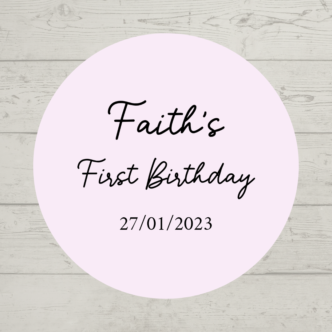 Pale Pink Party Stickers | Various Sizes | Personalised Baby Shower, Birthday, Christening, Hen Party, Engagement Stickers