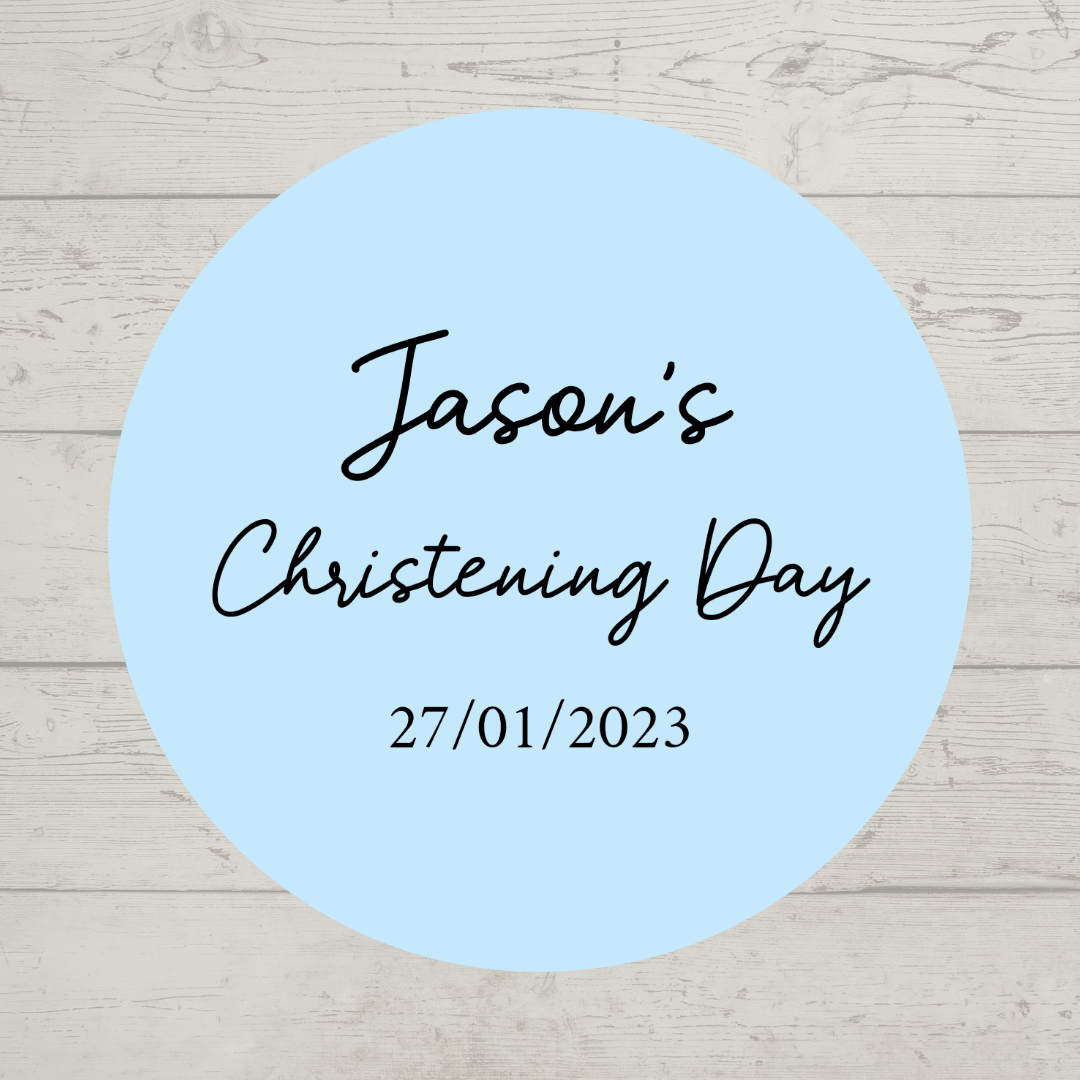 Pale Blue Party Stickers | Various Sizes | Personalised Baby Shower, Birthday, Christening Party Stickers