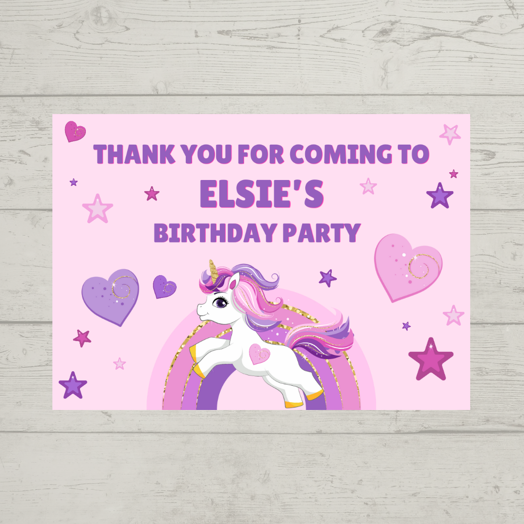Rectangle Stickers | Unicorn Party Stickers | Party Bag Stickers