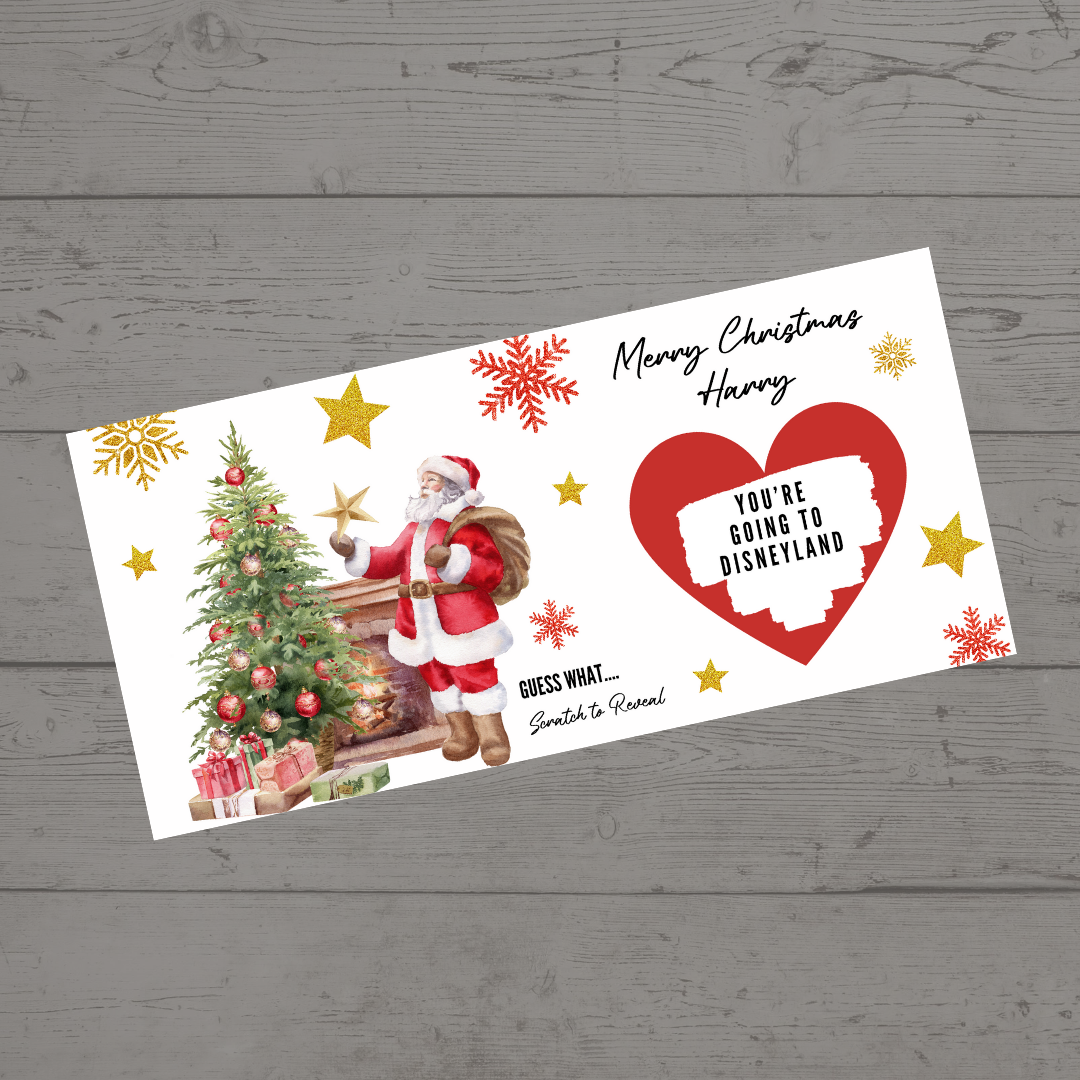 Red Surprise Christmas Ticket Print | Personalised Santa Christmas Ticket | Christmas Scratch Reveal | Gift Idea