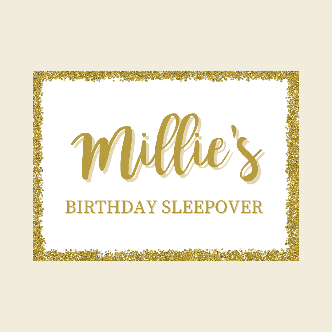 Rectangle Stickers | Gold & White Glitter Effect Party Stickers | Birthday, Baby Shower, Christening, Wedding, Engagement, Hen Party Stickers | Party Bag Stickers