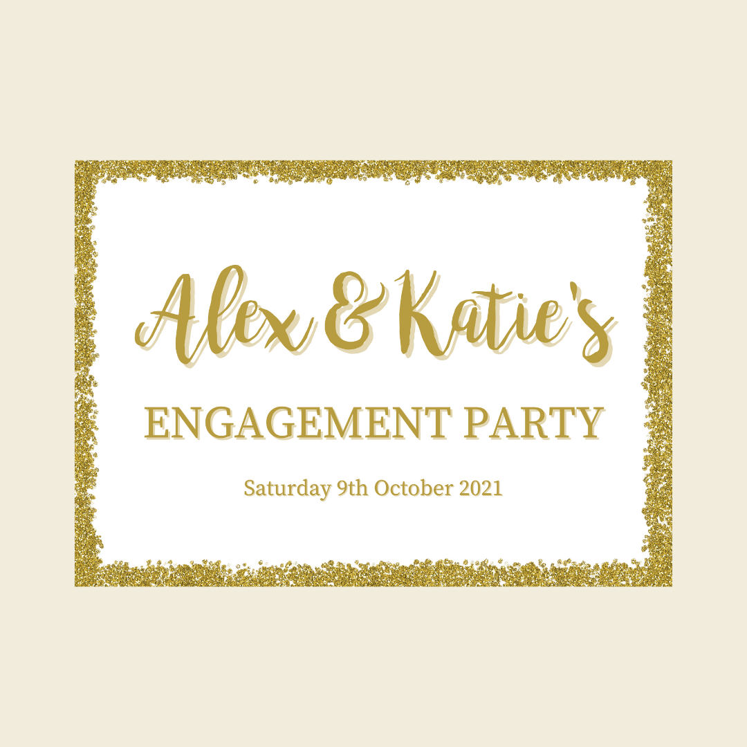 Rectangle Stickers | Gold & White Glitter Effect Party Stickers | Birthday, Baby Shower, Christening, Wedding, Engagement, Hen Party Stickers | Party Bag Stickers