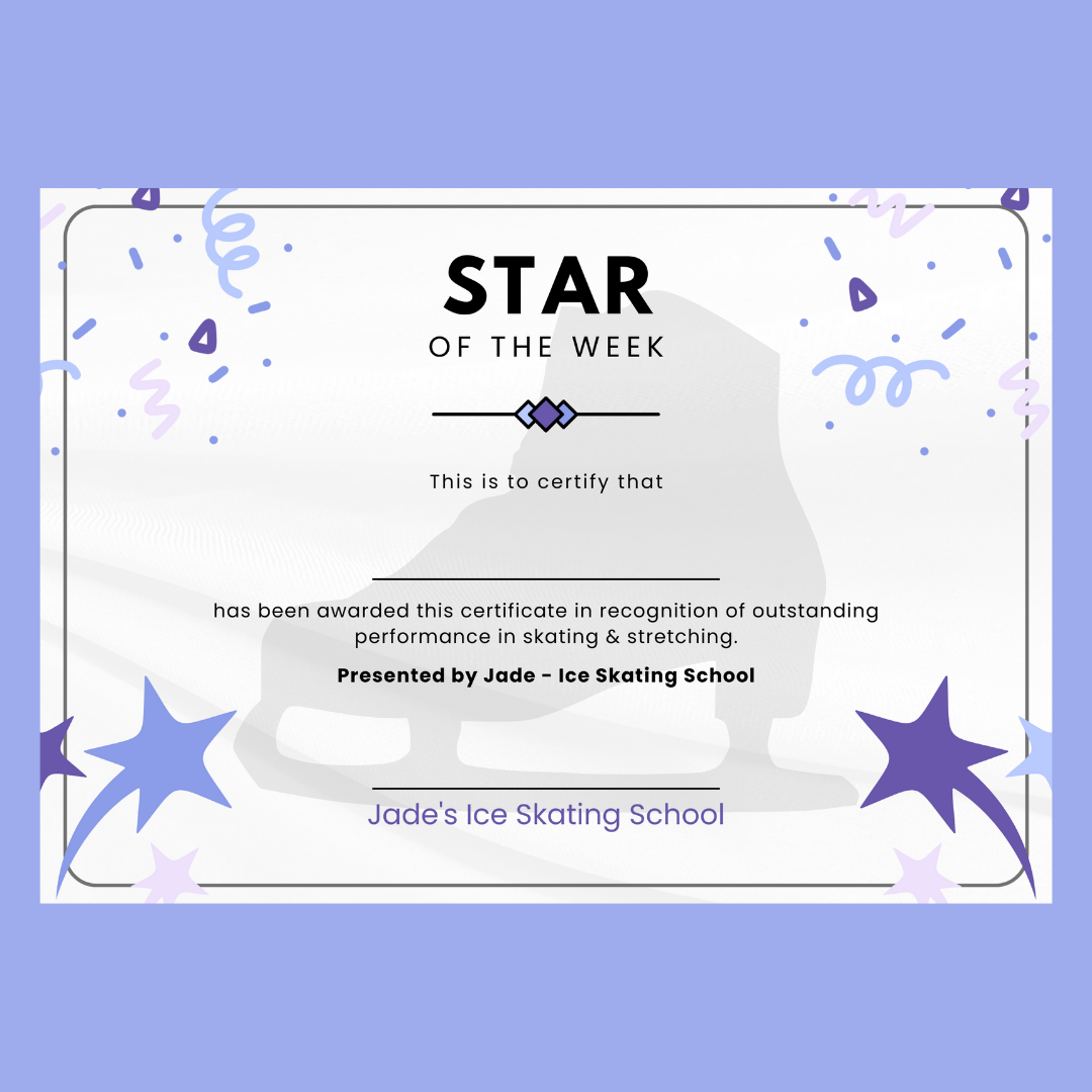 A4 Certificate | Ice Skating Certificates | Business Supplies | Design 2