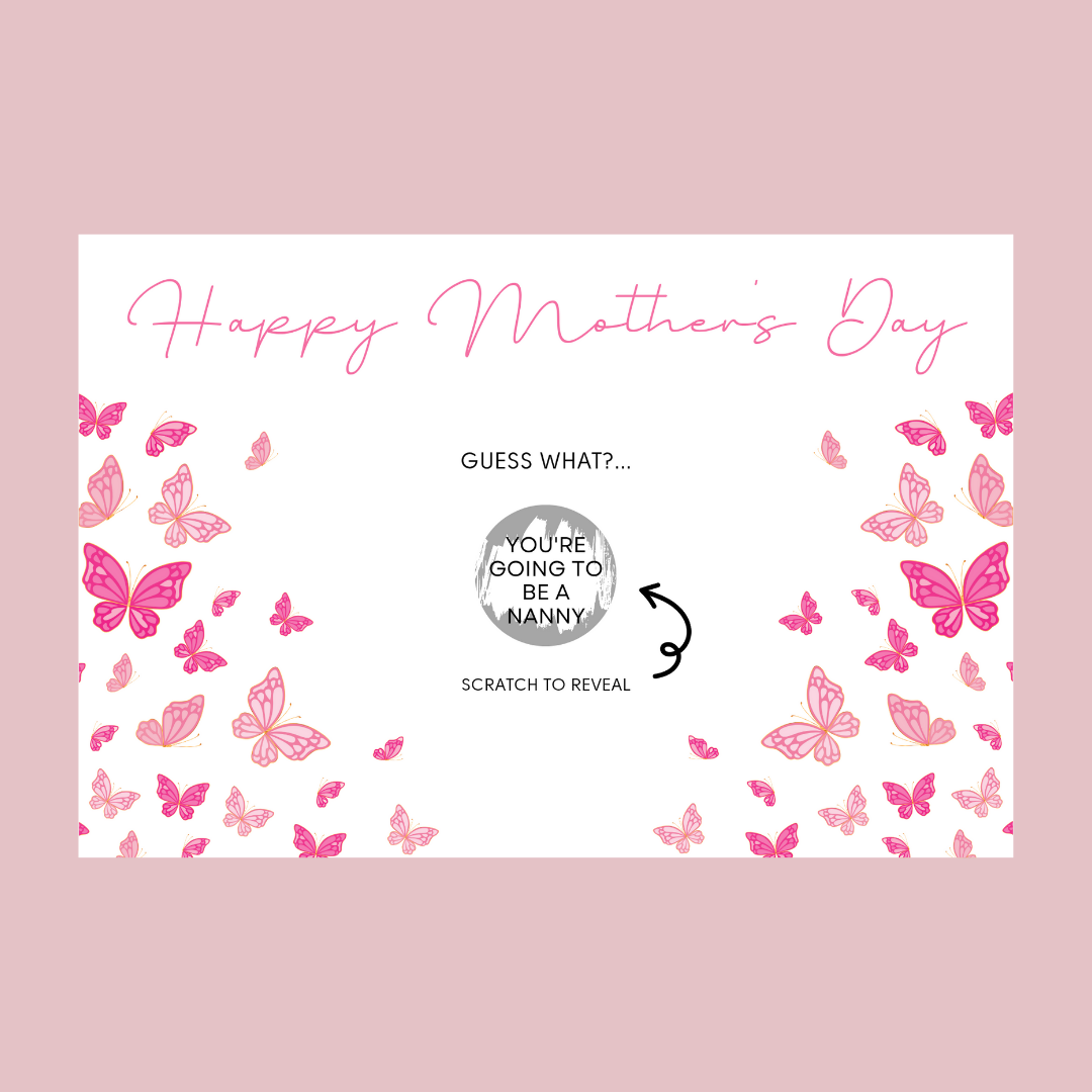 Surprise Gift Voucher Print | Personalised Butterfly Mother's Day Ticket Pass Voucher | Scratch Reveal | Gift Idea