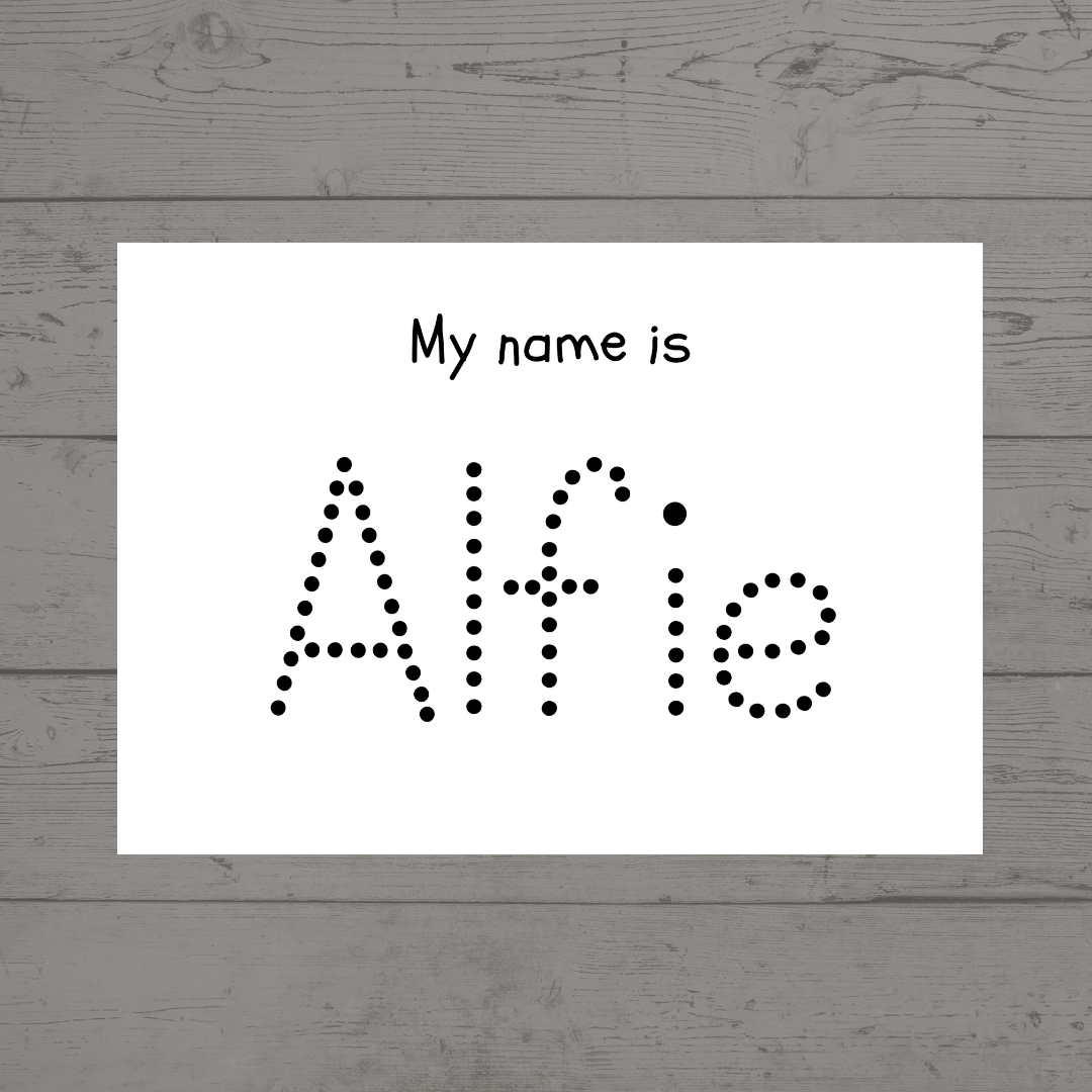 Children's Laminated Name Tracing Worksheet | Learning to Write Name | Practice Sheet | Dry Erase, School Activity