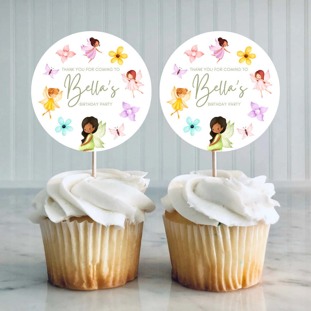 Fairy Cupcake Toppers | Birthday Cupcake Toppers | Party Decorations - Dinky Designs