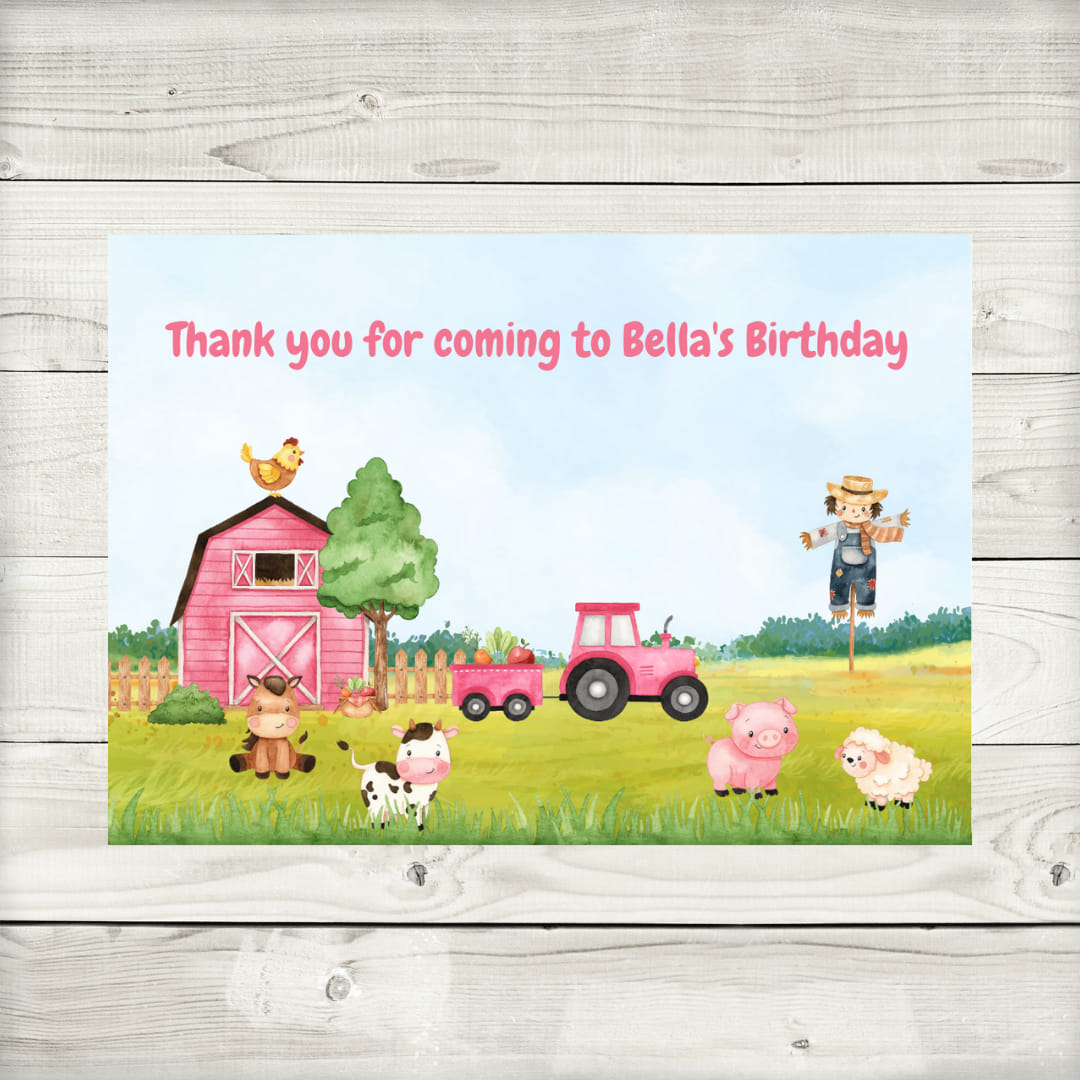 Rectangle Stickers | Party Stickers | Farm Animal Party Stickers | Party Bag Stickers - Dinky Designs
