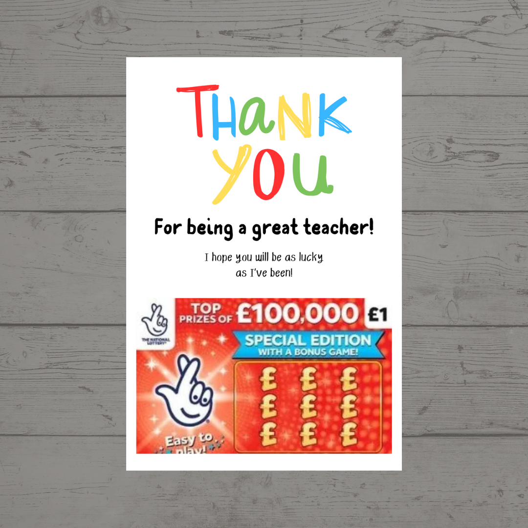 Teacher Gift | Teacher Gift Idea Scratch Card Lottery Ticket | Teacher Gift Idea