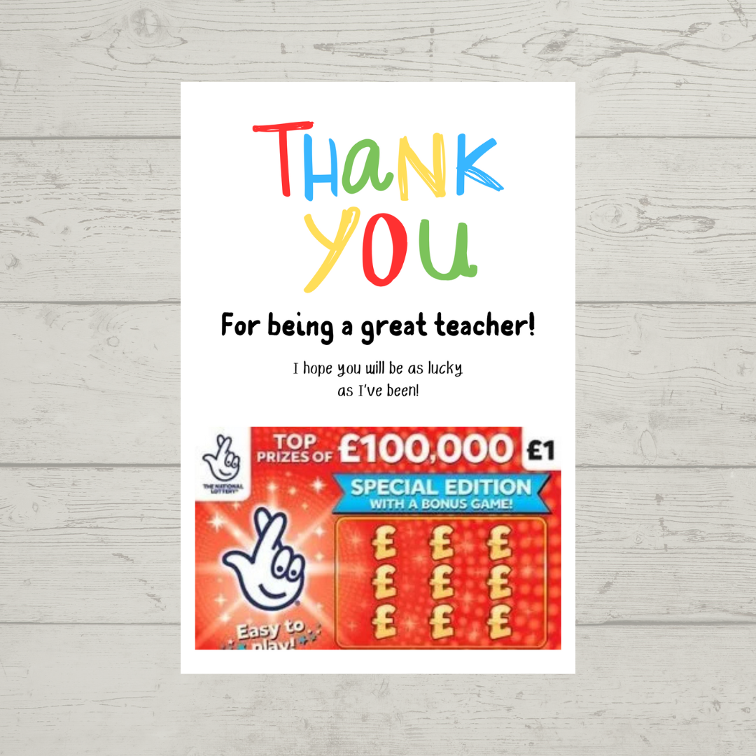 Teacher Gift | Teacher Gift Idea Scratch Card Lottery Ticket | Teacher Gift Idea