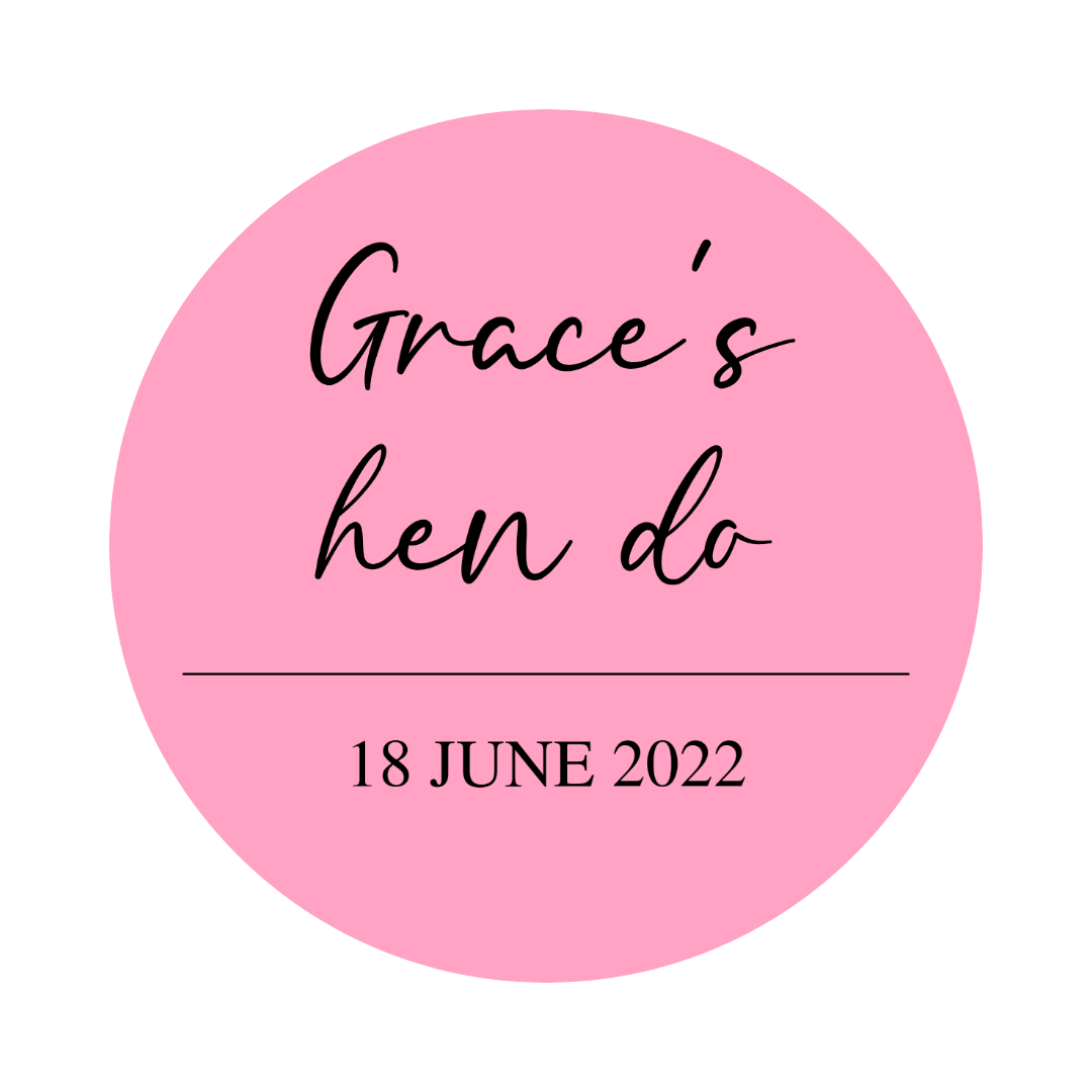 Pink Hen Party Stickers | Sticker Sheet 45mm Circles | Party Stickers | Circle Stickers | Sticker Sheet