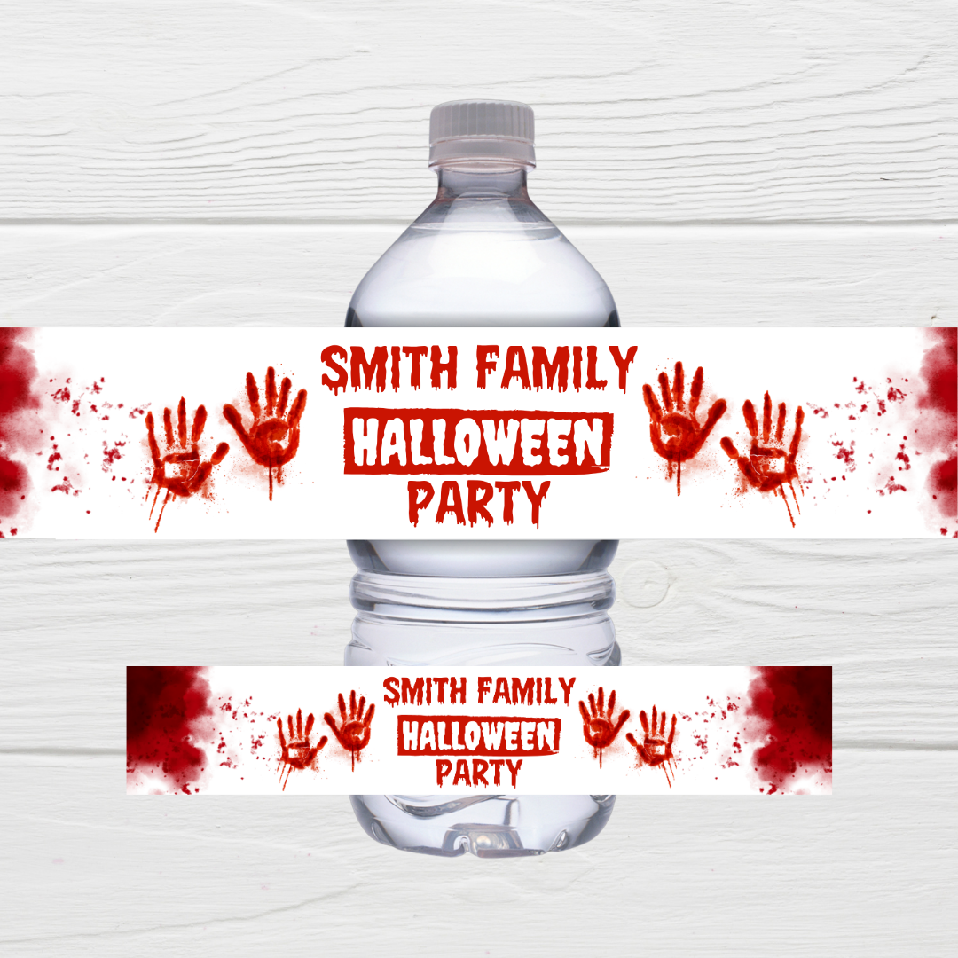 Juice Bottle Labels | Red Halloween Labels | Water Bottle Stickers | Halloween Party | Party Stickers