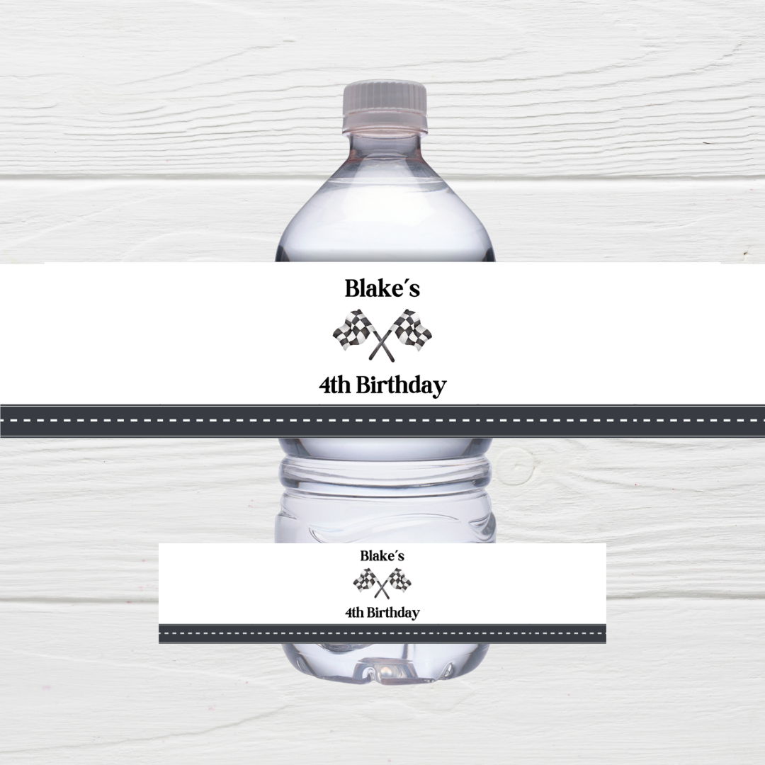 Race Car Water Labels | Water Bottle Labels | Juice Bottle Labels | Race Car Party