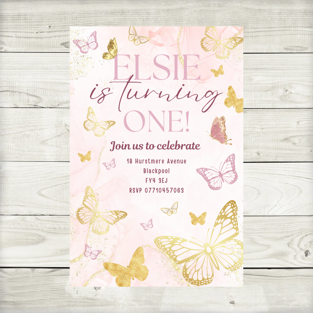 Butterfly Party Invitations | A6 Invites | Butterfly Theme Invitations | Party Invitations
