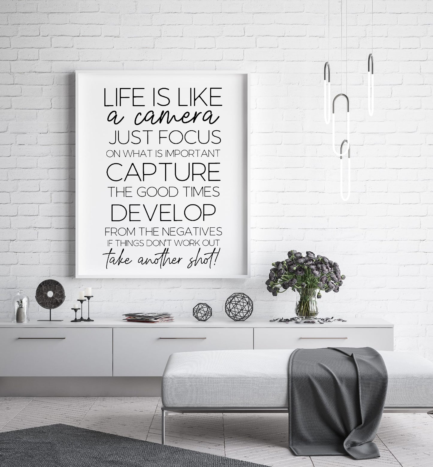 Quote Print | Life Is Like A Camera | Quote Print - Dinky Designs