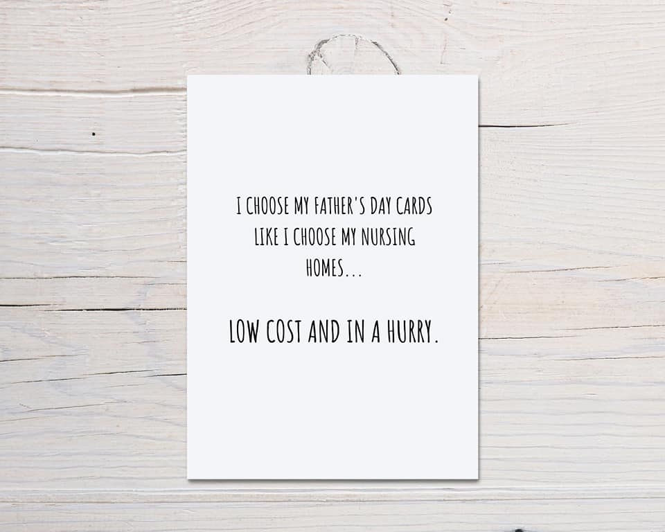 Father's Day Card | Nursing Home | Funny Card | Joke Card - Dinky Designs