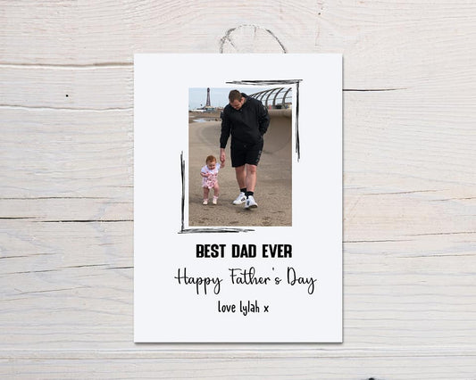 Fathers Day Card | Personalised Best Dad Ever | Photo Card - Dinky Designs