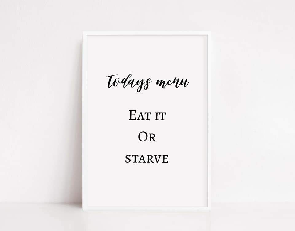 Kitchen Print | Today's Menu | Funny Print - Dinky Designs