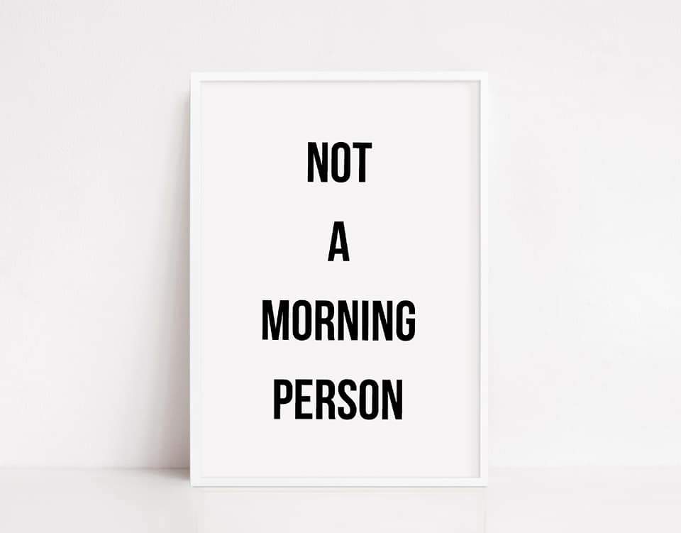 Bedroom Print | Not A Morning Person | Quote Print - Dinky Designs