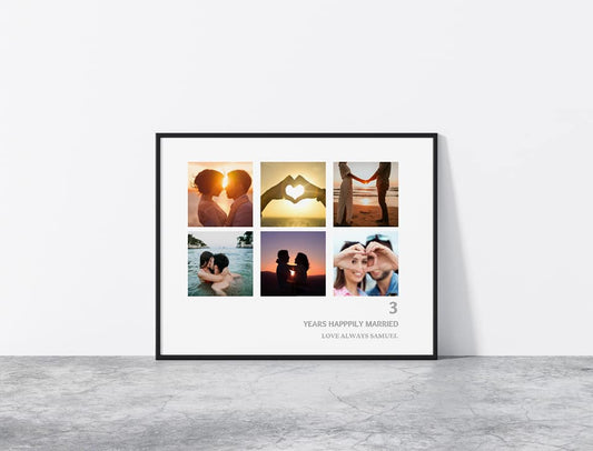 Anniversary Print | Years Happily Married Collage | Anniversary Gift - Dinky Designs