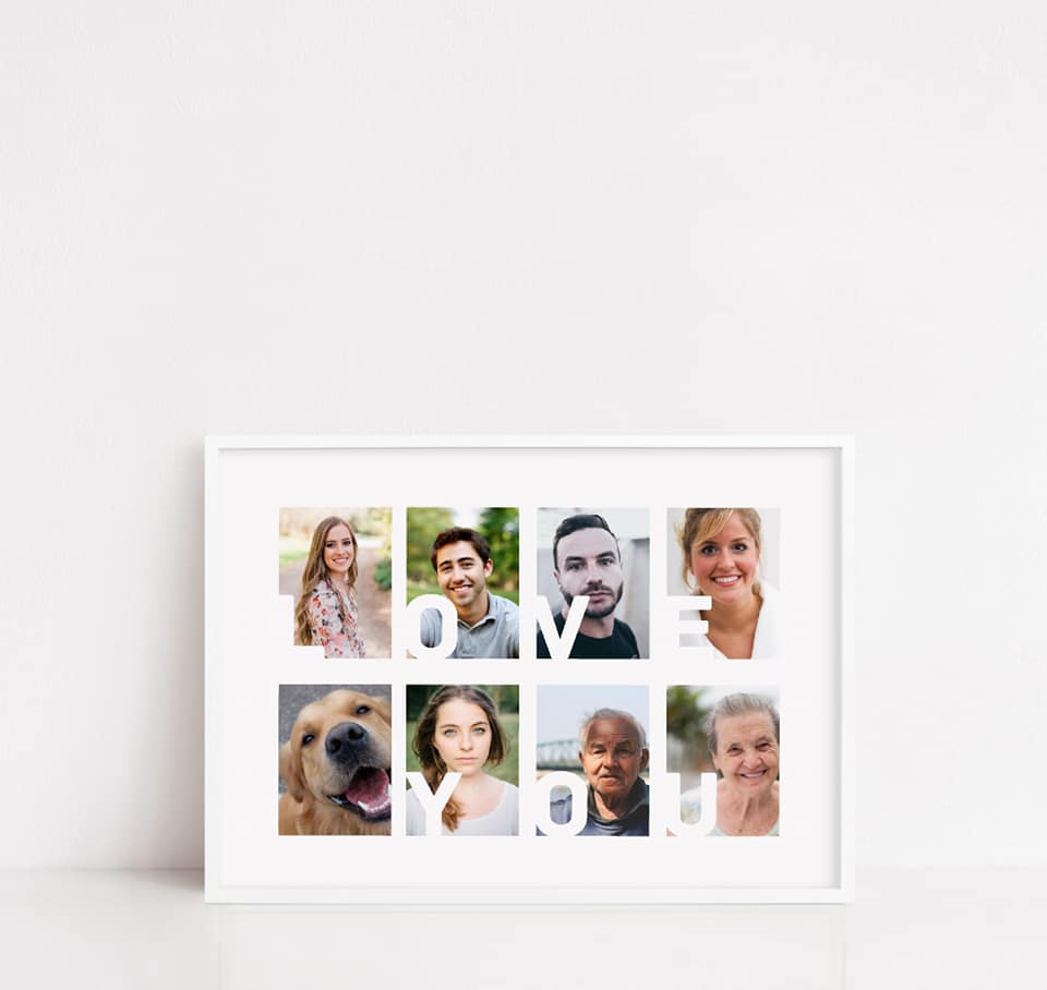 Family Print | Love You Collage Print | Personalised Print - Dinky Designs