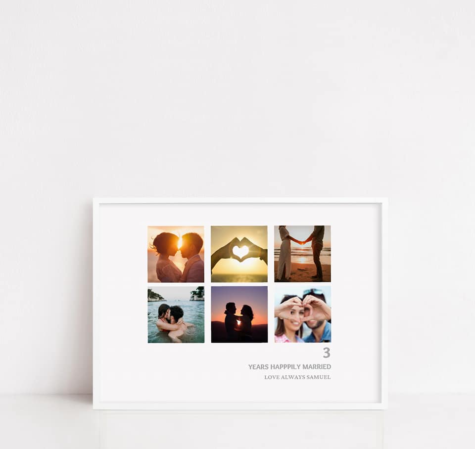 Anniversary Print | Years Happily Married Collage | Anniversary Gift - Dinky Designs