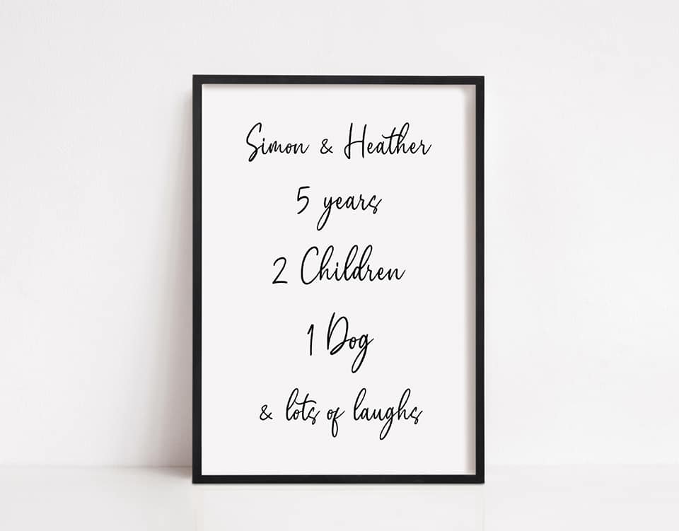 Family Print | Personalised Couple Print | Life Print | Family Gift - Dinky Designs
