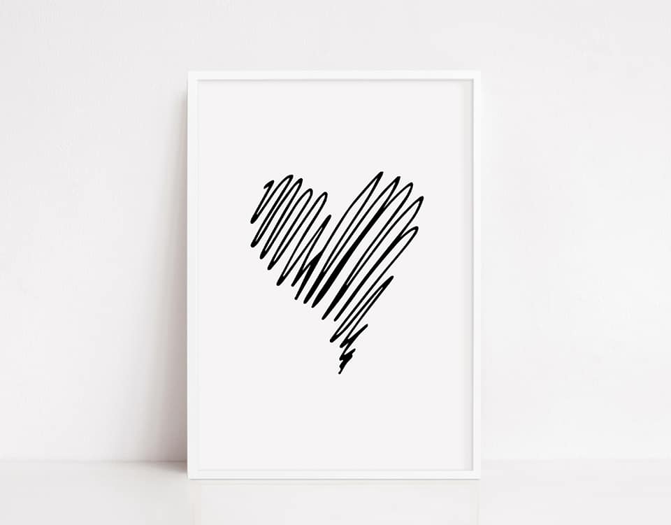 Heart Print (Design 2) | Image Print | Clipart Print - Dinky Designs