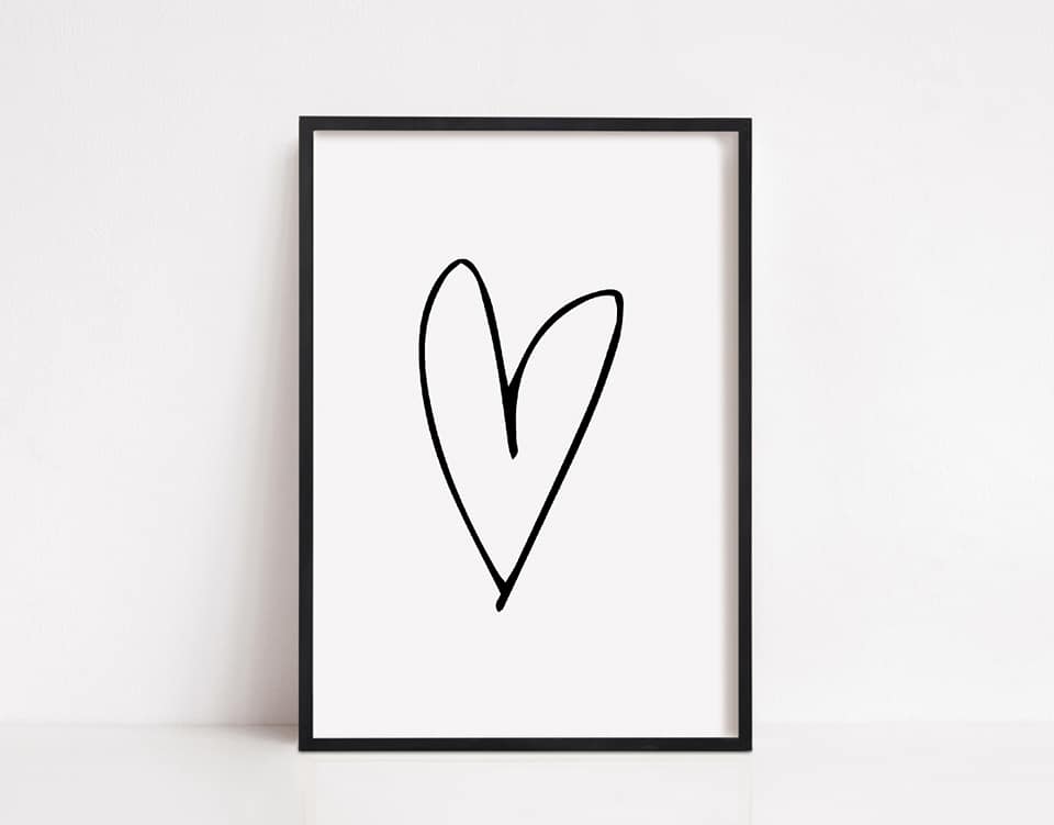 Heart Print (Design 4) | Image Print | Clipart Print - Dinky Designs