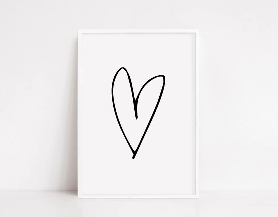 Heart Print (Design 4) | Image Print | Clipart Print - Dinky Designs