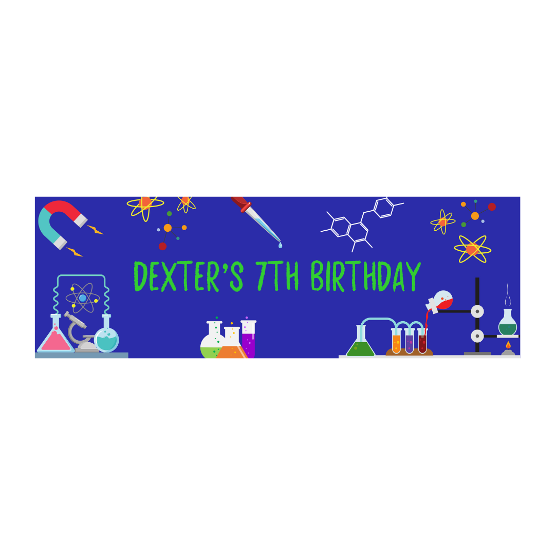 Science Banner | Personalised Party Banner | Science Theme
